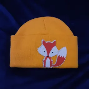 Handsewn Fox Applique Kids Beanie (6 to12yrs)