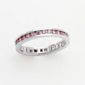 1.7mm Round Pink Sapphire Infinity Band in 14kt White Gold