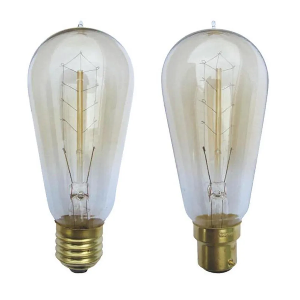 25w Carbon Filament B22, E27 Pear Globe Warm White 2800k CLACFC25 Dimmable