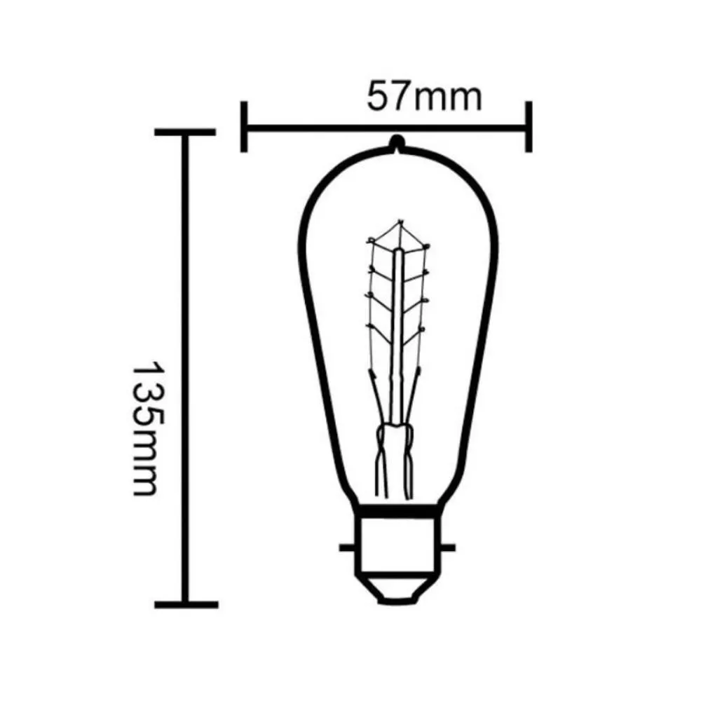 25w Carbon Filament B22, E27 Pear Globe Warm White 2800k CLACFC25 Dimmable