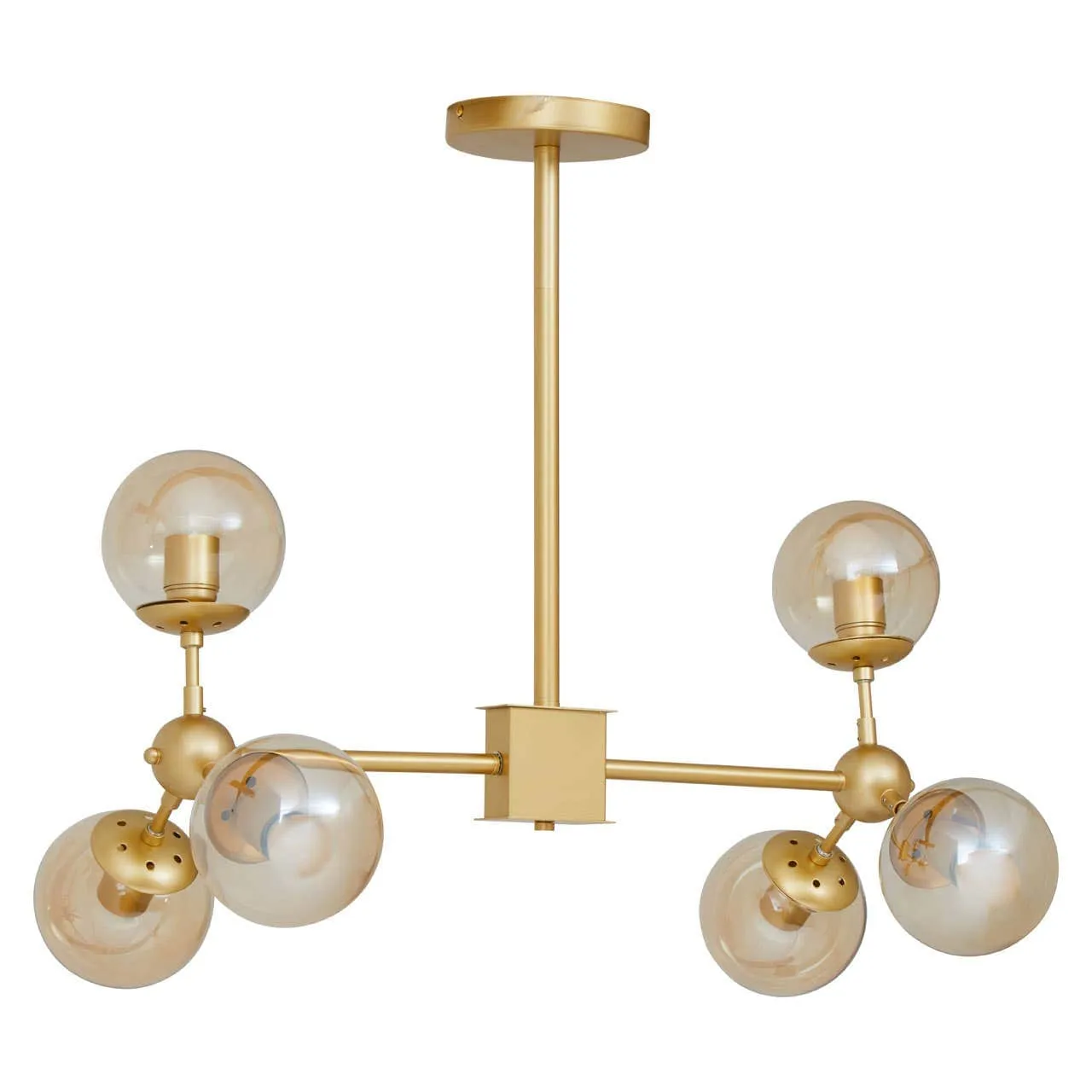 Abira Six Bulb Gold Finish Pendant Light