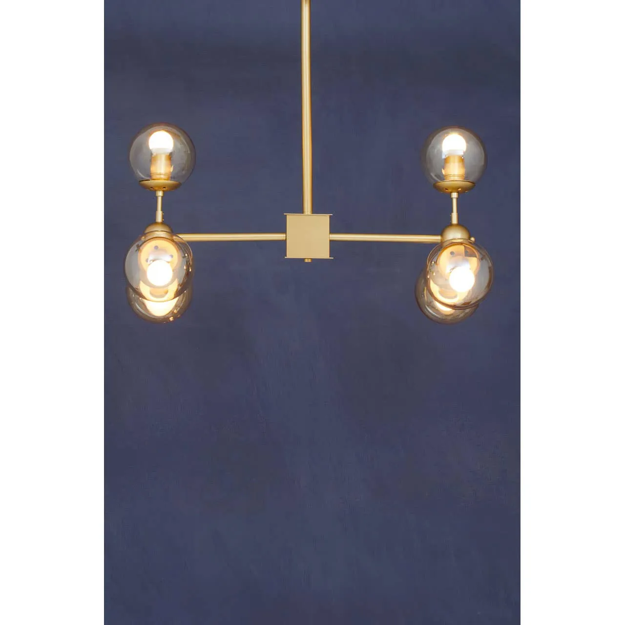 Abira Six Bulb Gold Finish Pendant Light