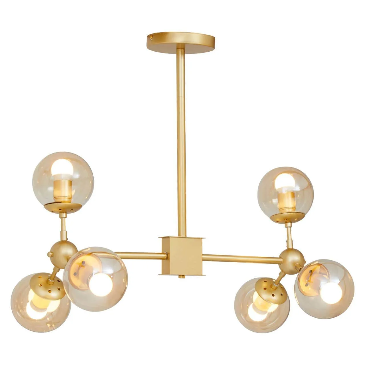 Abira Six Bulb Gold Finish Pendant Light