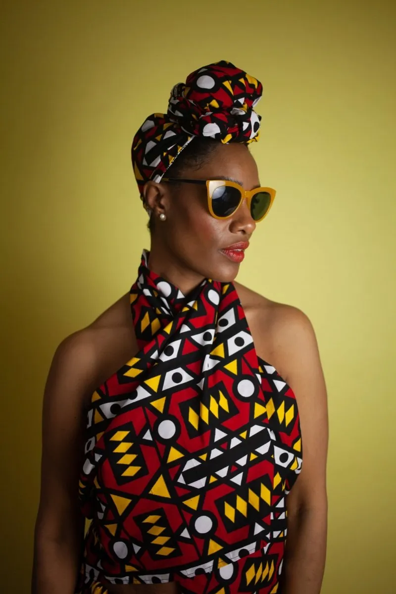 African Headwrap In Electric Red