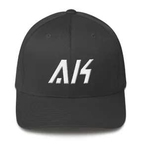 Alaska - Structured Twill Cap - White Embroidery - AK - Many Hat Color Options Available