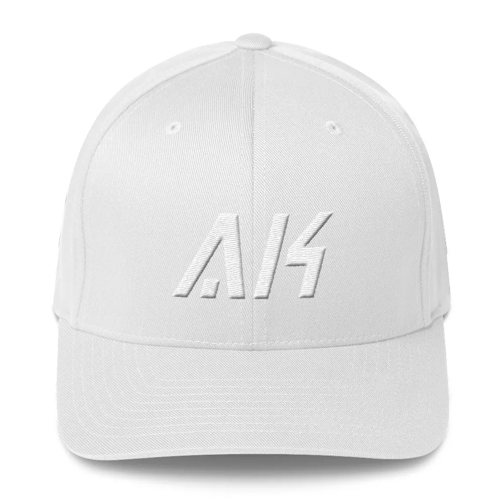 Alaska - Structured Twill Cap - White Embroidery - AK - Many Hat Color Options Available