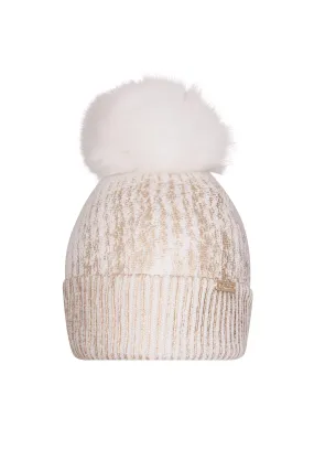 Angora 'Florence'  pompom hat & scarf set  / Ivory