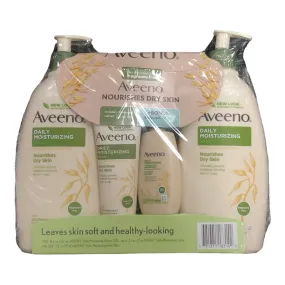 Aveeno Daily Moisturizing Lotion Two Pack with Travel Size and Bonus Body Wash