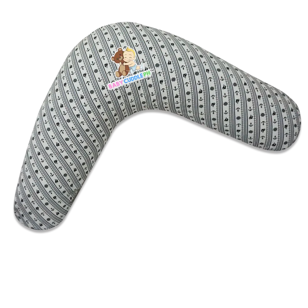 Babycuddle Nursing Pillow (Multi-use) - Anchor Stripes in White