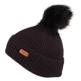 Barbour Hats Dover Faux Fur Pom Bobble Hat - Black