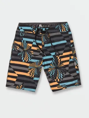 Big Boys Stone Stripe Mod-Tech Trunks - Pale Aqua