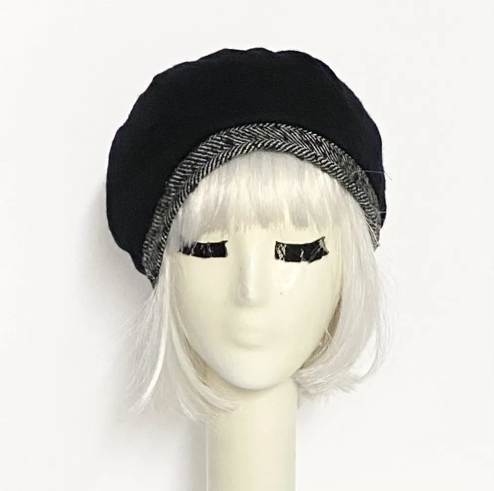 Black Wool Beret Hat