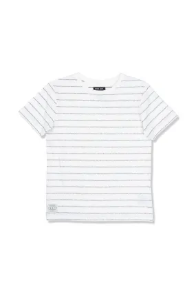 boys - reverse jacquard tee - white