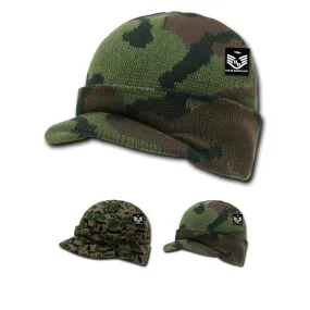 Camo Beanie Jeep Knit Watch Cap Visor GI Military Camouflage - Rapid Dominance R604