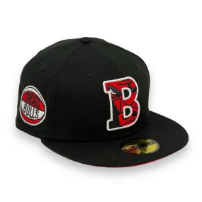 CHICAGO BULLS (BLACK) 59FIFTY NEW ERA FITTED (RED UNDER VISOR)