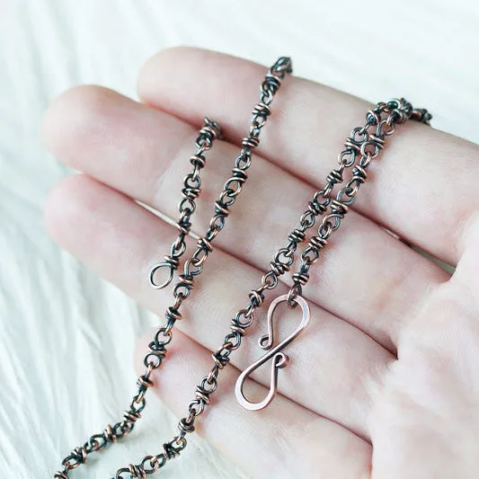 Copper Jewelry SET: Handmade Copper Chain Necklace and Bracelet