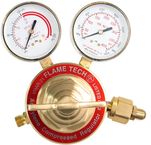 Flame Tech Heavy Duty Acetylene Regulator - CGA 300 VHAR-21-300