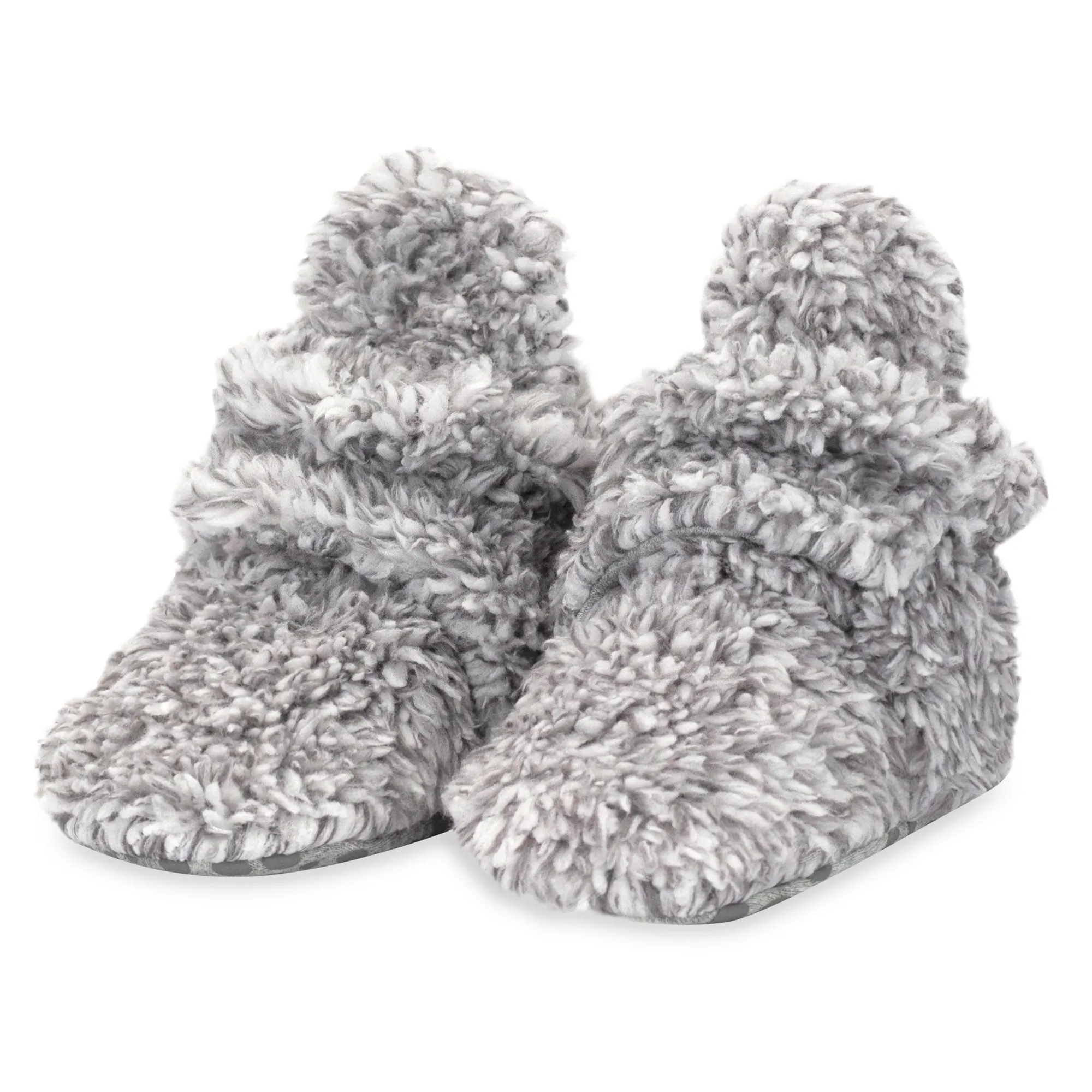 Furry Gripper Baby Bootie - Heather Gray