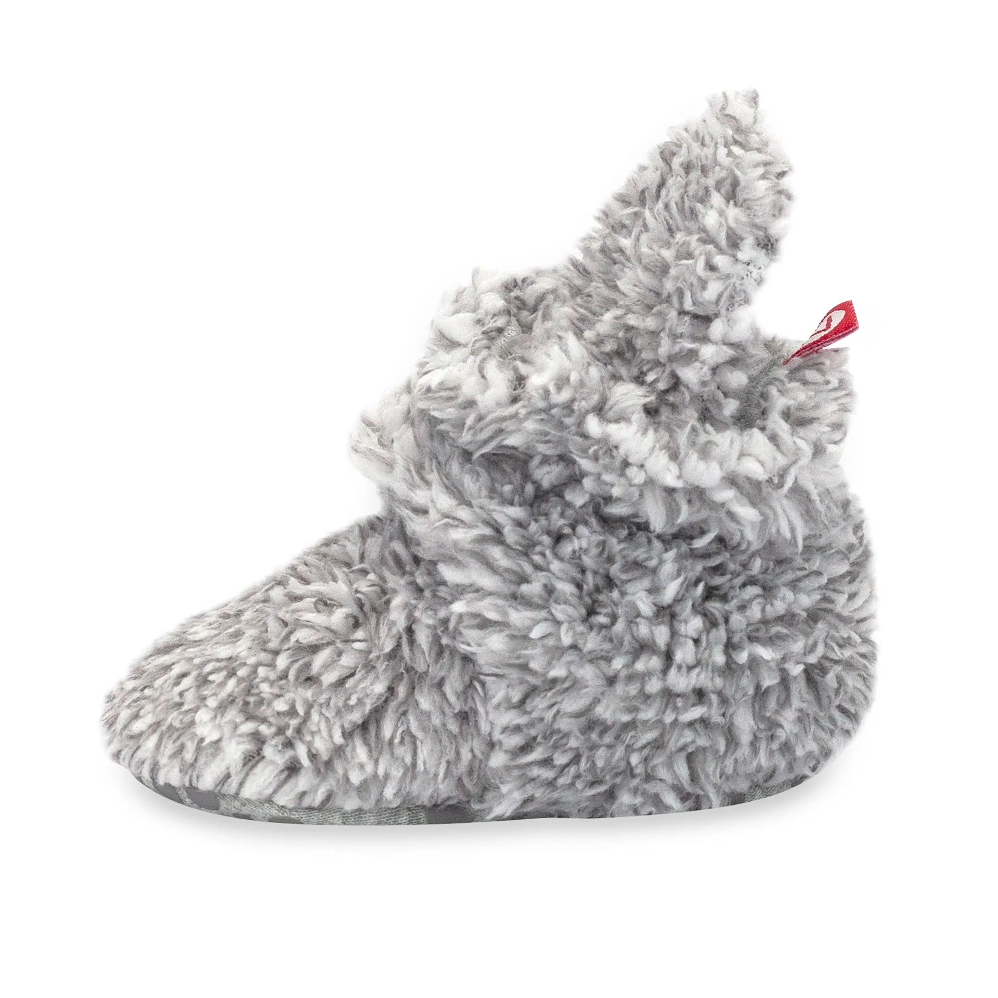 Furry Gripper Baby Bootie - Heather Gray