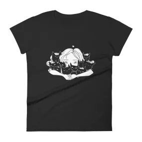 Girl Hugging Cats, Ladies T-Shirt