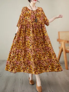 Giving Love Women's Cotton Floral Smock Dress