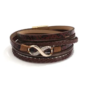 'Infinity' Charm Wrap Bracelet - brown