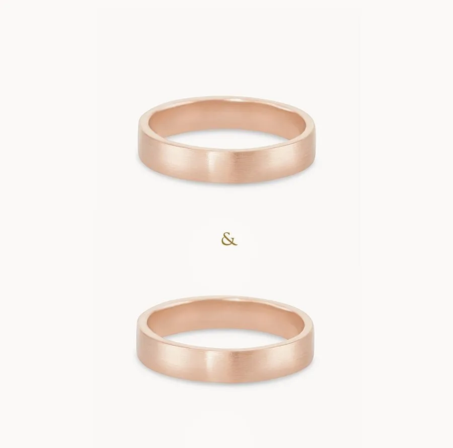 infinity love wedding band set of 2 polished - 14k rose gold