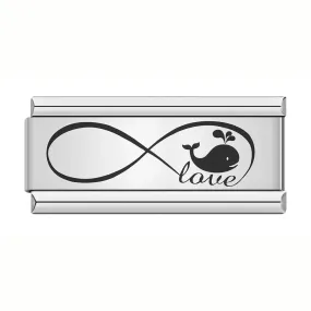 Infinity Love with Whale, on Silver