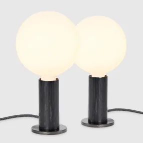 Knuckle Table Lamp in Blackened Oak   Sphere IV - Set of 2