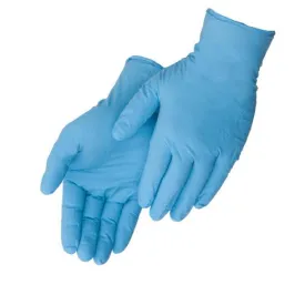 Liberty Glove - Duraskin - T2010W Nitrile Industrial Glove, Powder Free, Disposable, 4 mil Thickness, Large, Blue (Box of 100)