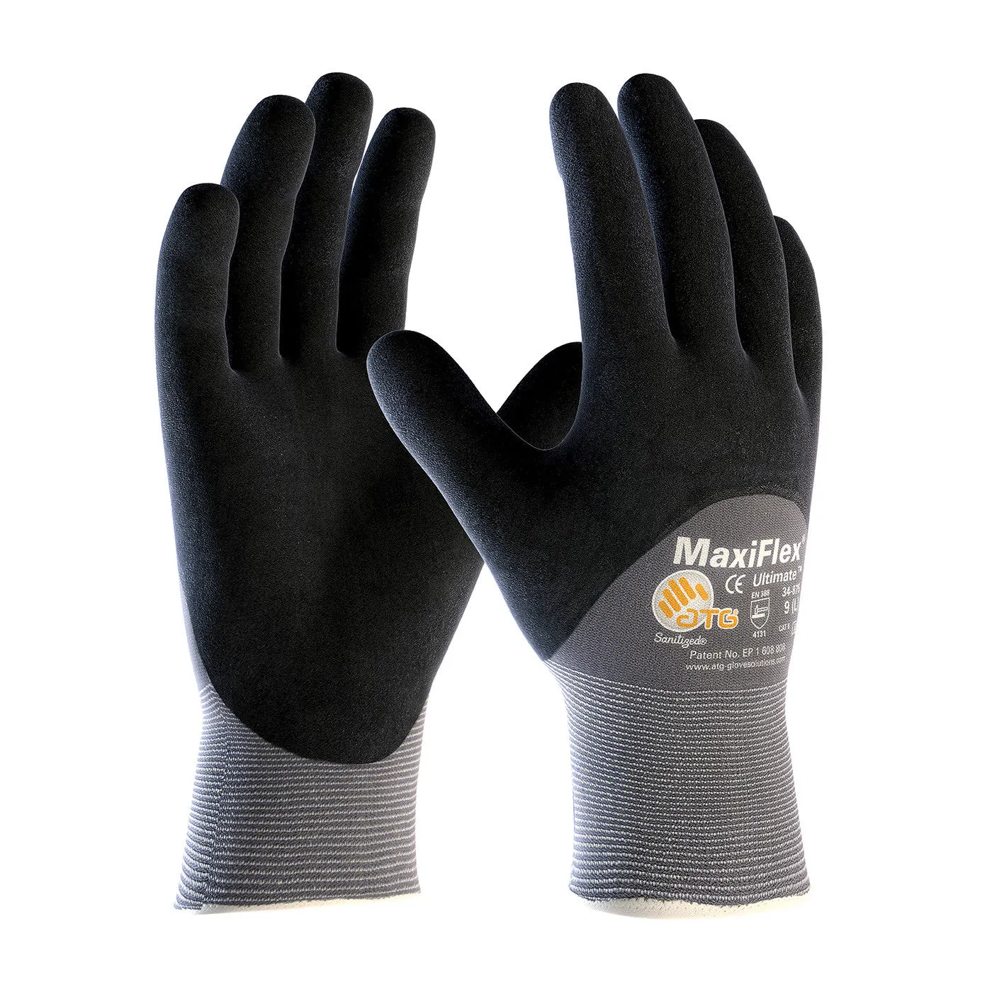 MaxiFlex® Ultimate™ 34-875 3/4 Dipped Nitrile Grip Work Gloves