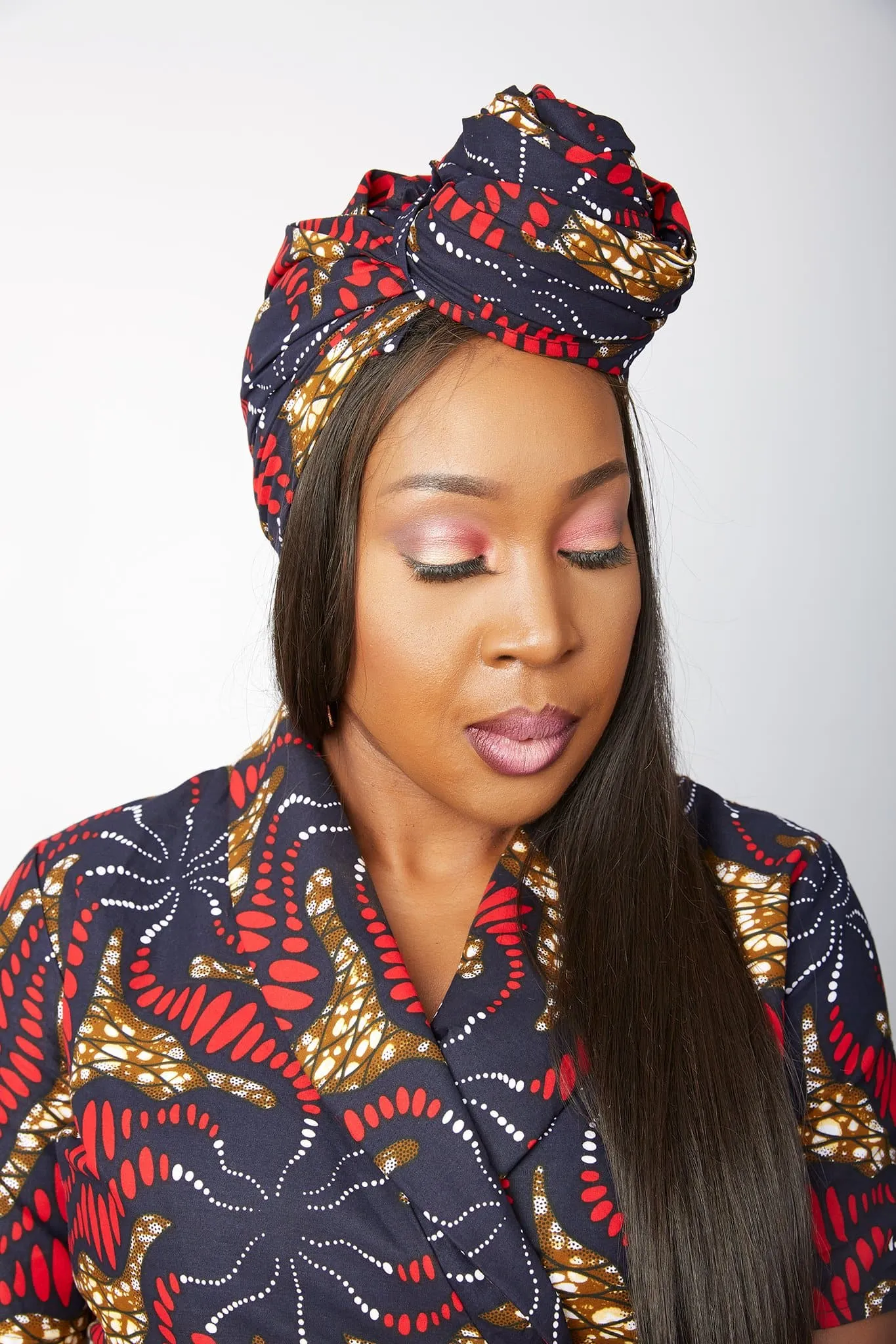 New In African Ankara Print Headwrap/Headtie - Toke