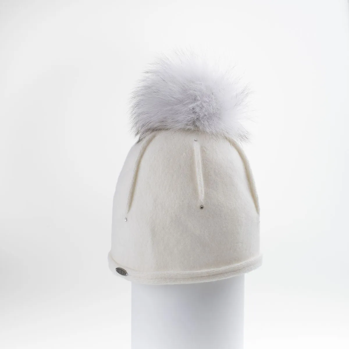 OANA - ORMOS WITH PLEATS, CRYSTALS AND FUR POM