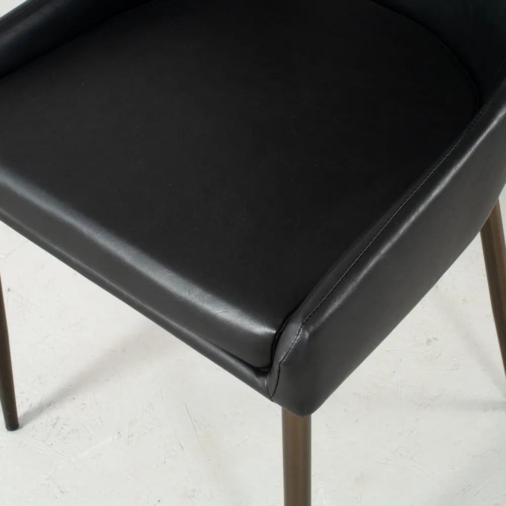 PAISLEY - Black Leather Dining Chair - FINAL SALE