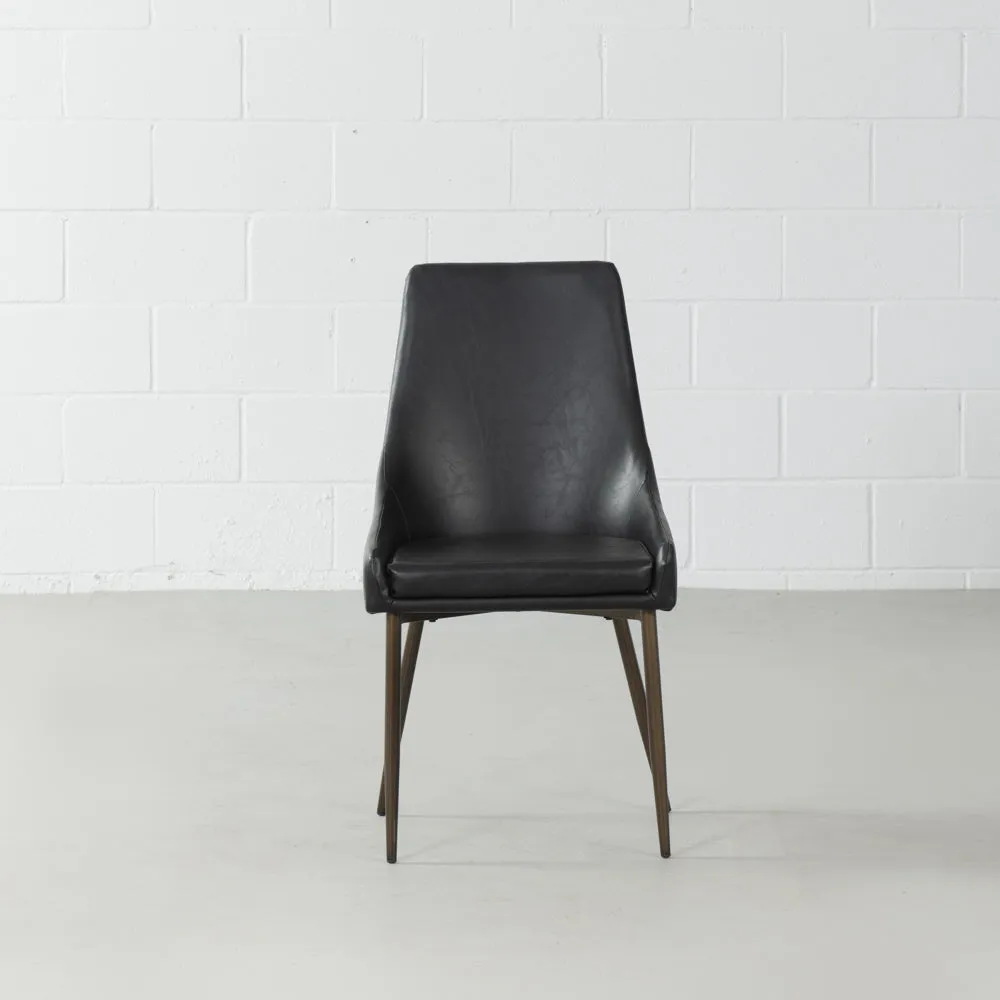 PAISLEY - Black Leather Dining Chair - FINAL SALE