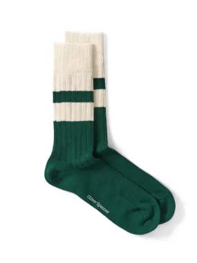 Polperro Socks Merrow Green/Cream