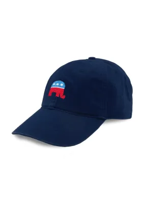 REPUBLICAN NEEDLEPOINT HAT - NAVY