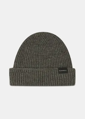 Ribbed Merino Beanie Hat Grey