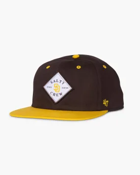 Salty Crew x Padres x 47 Brown Unstructured Snapback