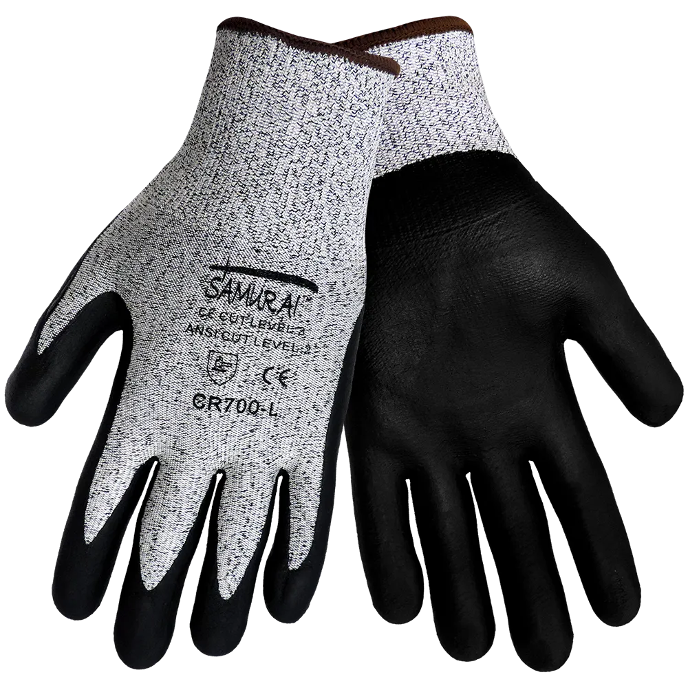 Samurai CR700 Nitrile Grip Cut Resistant Gloves ANSI Cut Level A2