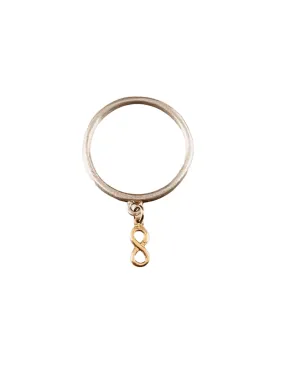 Sterling & 14K Gold Tiny Infinity Charm Ring