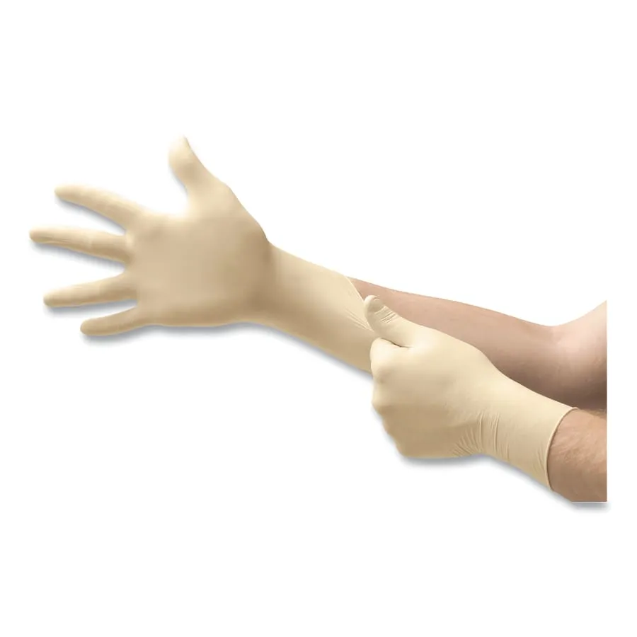 TOUCHNTUFF 69210 SMOOTHNRL P IND 9" - 69-210 Natural Rubber Latex Disposable Gloves, Inner Polymer Coating/Powder-Free/Smooth, 3.5 mil Palm/4.3 mil Finger, 1 Box