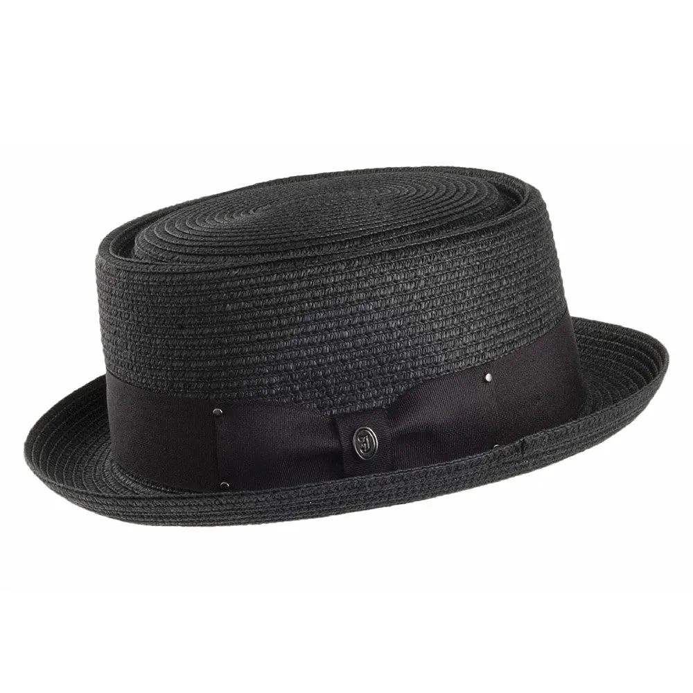 Toyo Braided Pork Pie Hat Black Wholesale Pack