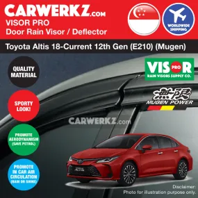 VISOR PRO Toyota Corolla Altis 2018-Current 12th Generation (E210) Door Window Visors (Mugen Style)